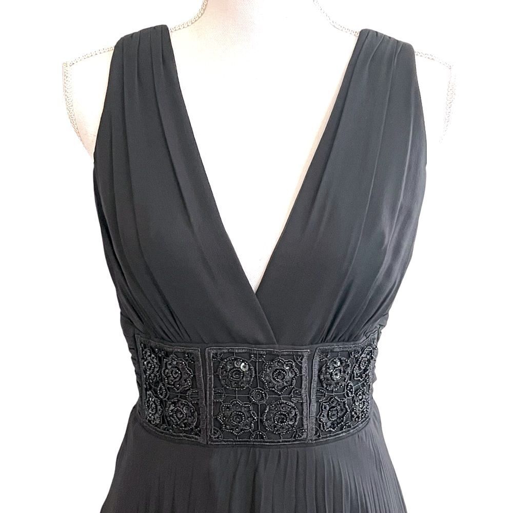 BCBG Paris Black Whimsigoth Silk Beaded Dress Size 8 Fairy Cocktail Evening